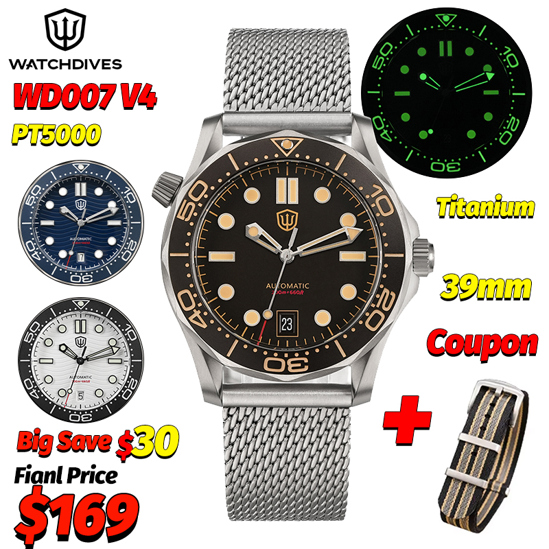 Plastic Dome Clear - Watchdives Wd007 V4 39Mm NTTD Orologio