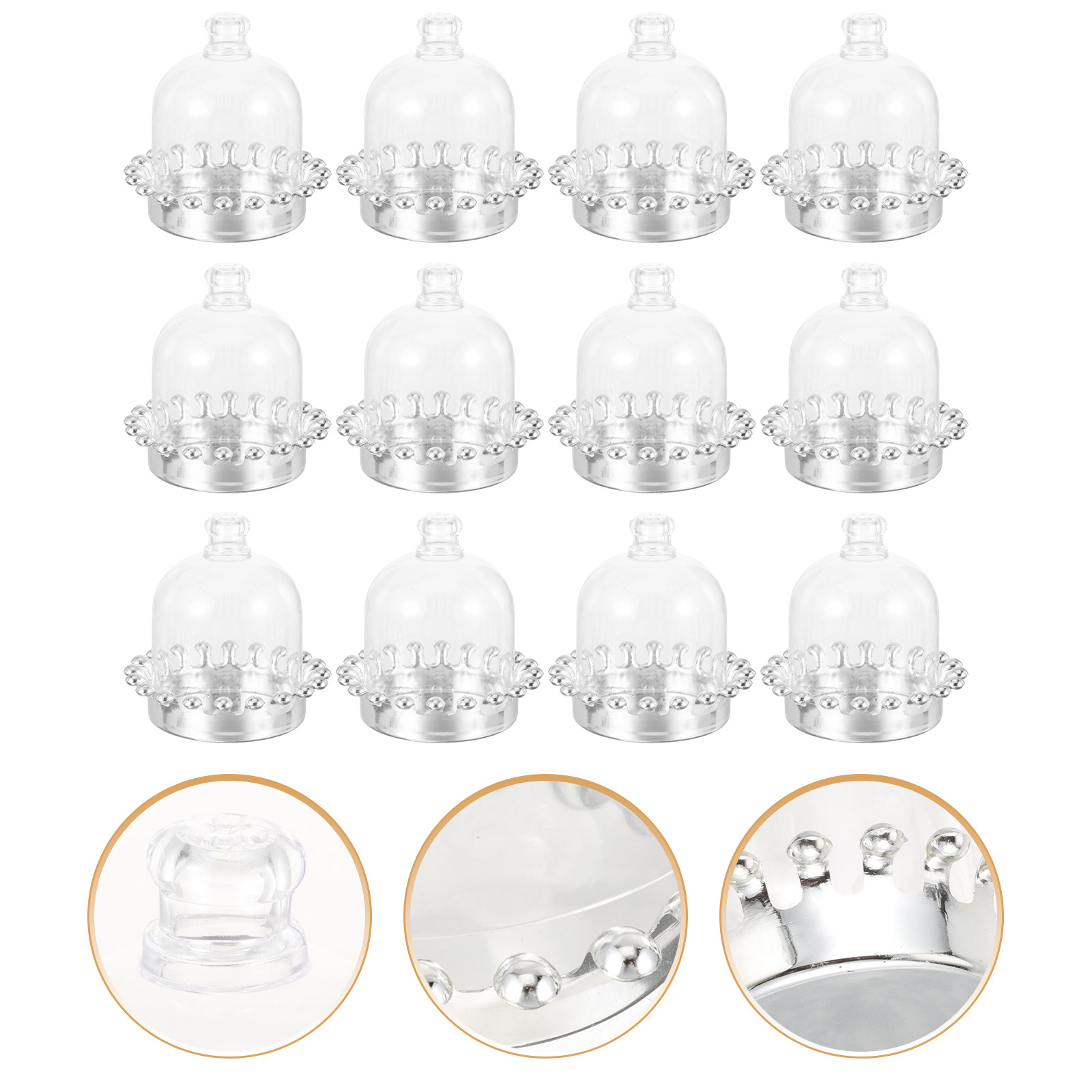 Plastic Dome Clear - 12 Pezzi di Supporti per Torte